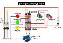 شرح توصيل محرك 3 فاز مباشرة (DOL)