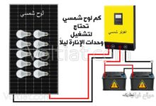 كم لوح شمسي تحتاج للإنارة