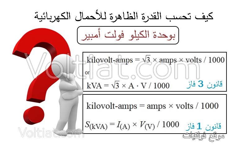 طريقة حساب الكيلو فولت أمبير (KVA)