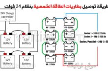 كيفية توصيل البطاريات بنظام (24VDC)