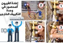 الطريقة الصحيحة لإعادة غاز الفريون المحصور بالوحدة الخارجية