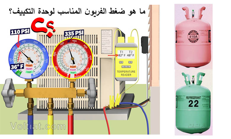 ما هو ضغط الغاز في المكيف؟