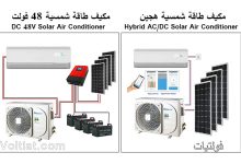 نوع التيار الذي يعمل به مكيفات الطاقة الشمسية