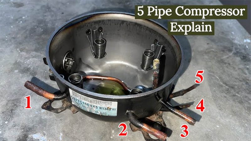 ضاغط ثلاجة ذو 5 أطراف