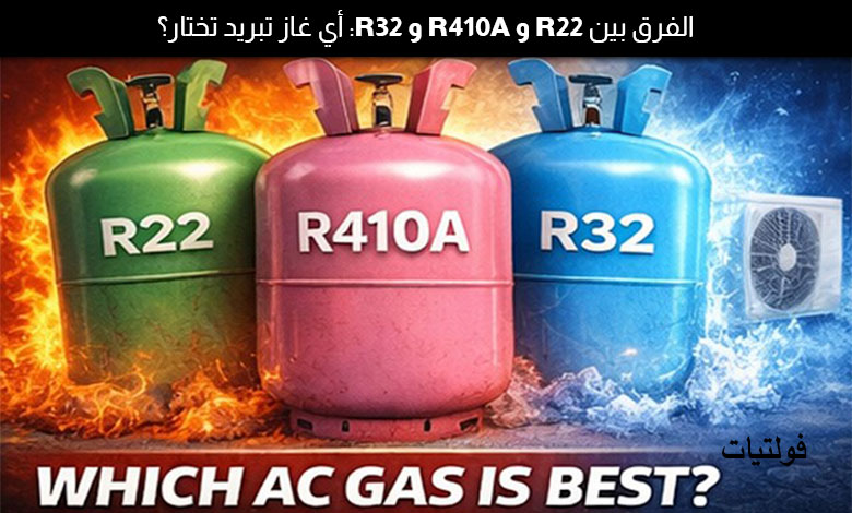 الفرق بين R22 وR410A وR32