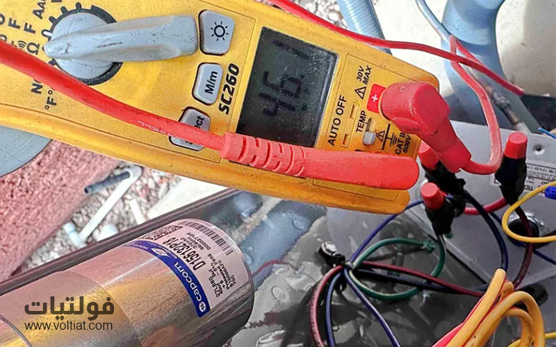 استخدام الملتميتر لقياس سعة المكثف