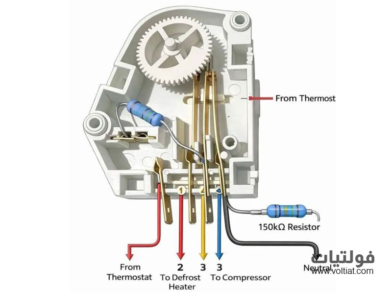 تحديد أطراف تايمر الثلاجة