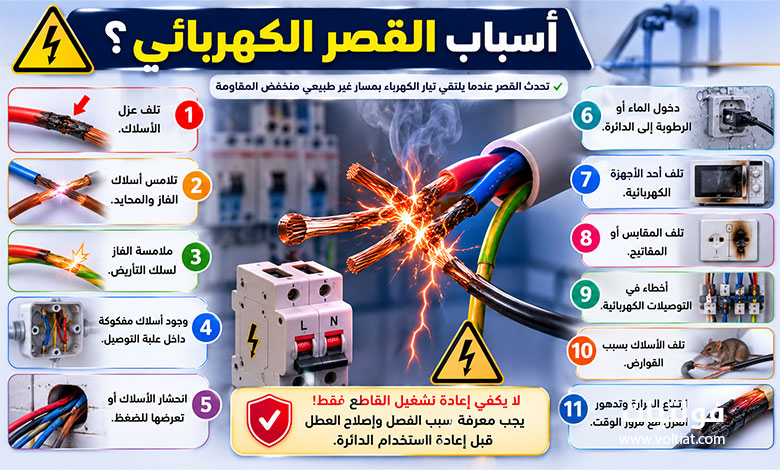 أسباب القصر الكهربائي