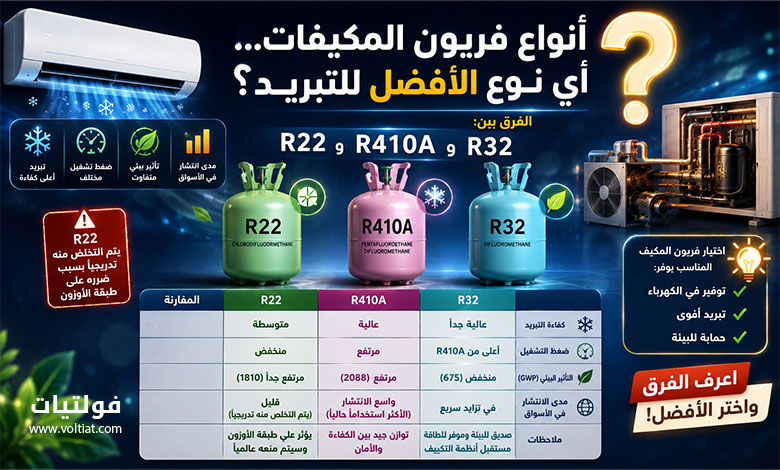 أنواع فريون المكيفات