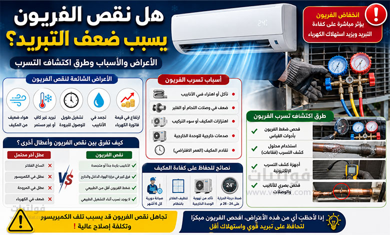 أهم علامات انخفاض غاز التبريد في المكيف