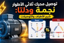 توصيل محرك ثلاثي الأطوار نجمة ودلتا