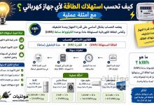حساب استهلاك الطاقة الكهربائية