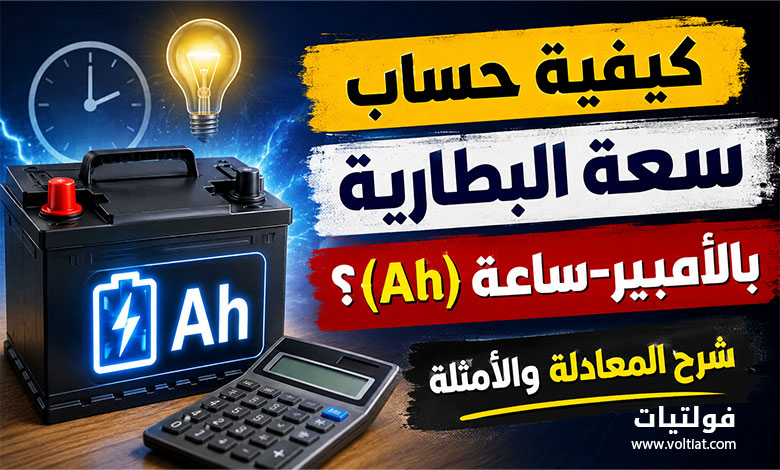 حساب سعة البطارية بالأمبير ساعة (Ah)