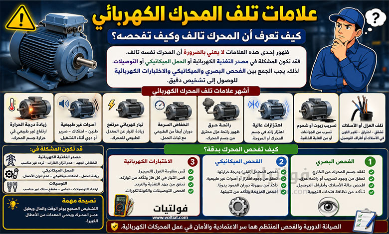 علامات تلف المحرك الكهربائي