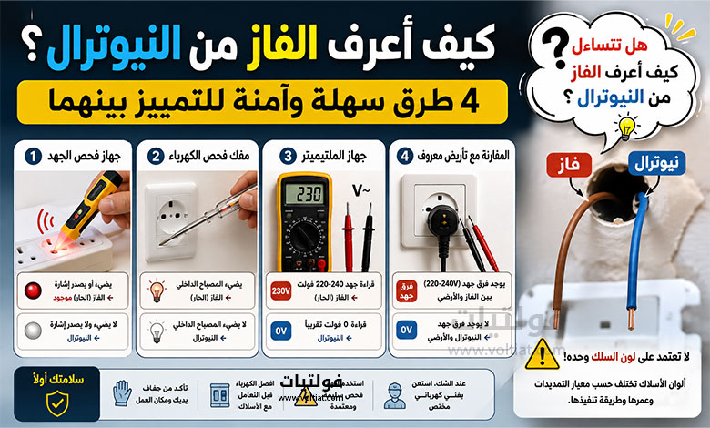 كيف أعرف الفاز من النيوترال؟
