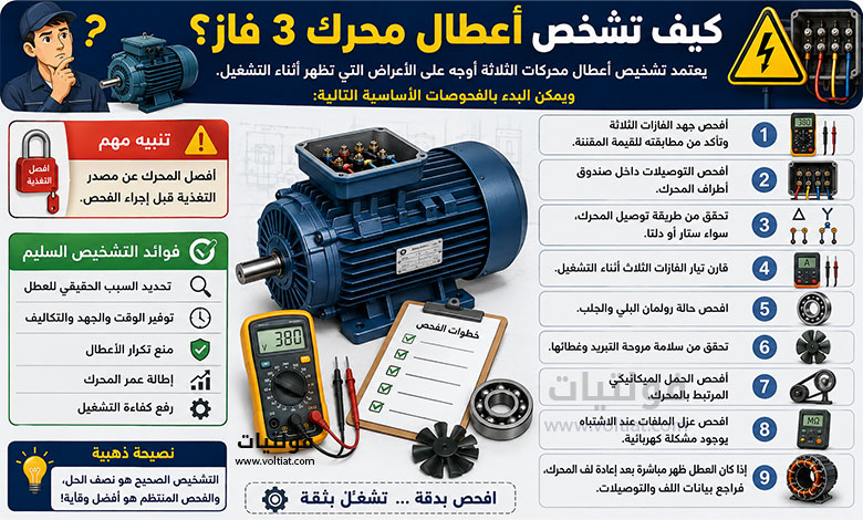 كيف تشخص أعطال محرك 3 فاز؟