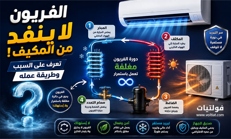 لماذا لا ينفد الفريون من المكيف