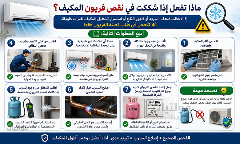ماذا تفعل إذا شككت في نقص فريون المكيف؟