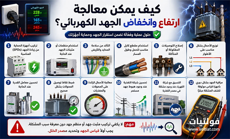 معالجة ارتفاع وانخفاض الجهد الكهربائي