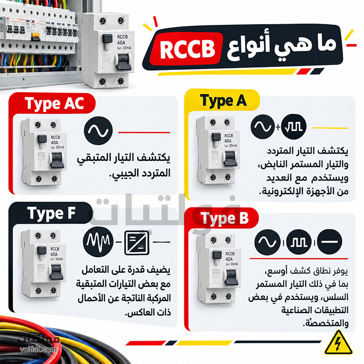 أبرز أنواع قواطع RCCB