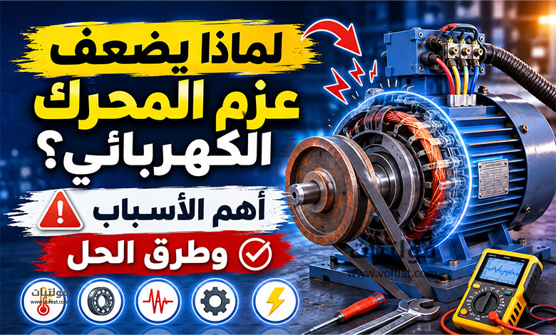 أسباب انخفاض عزم الدوران في المحرك الكهربائي
