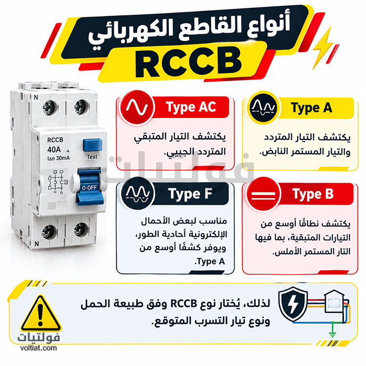 أنواع قواطع RCCB