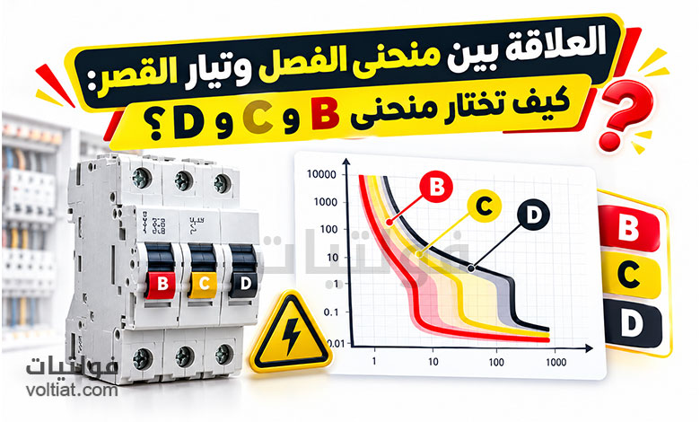 العلاقة بين منحنى الفصل وتيار القصر