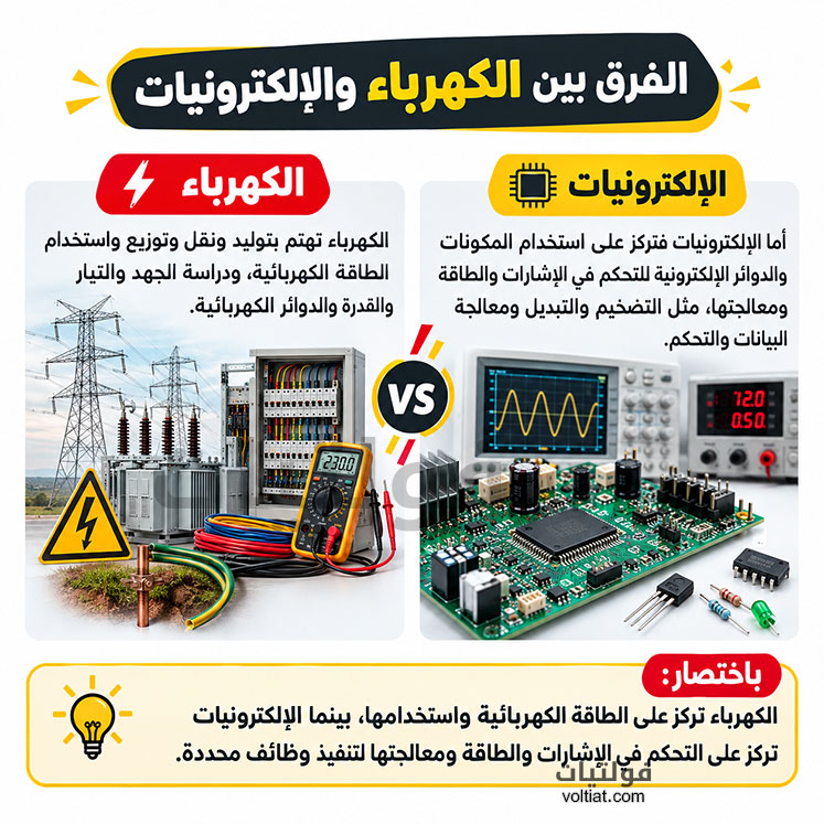 الفرق بين الكهرباء والإلكترونيات