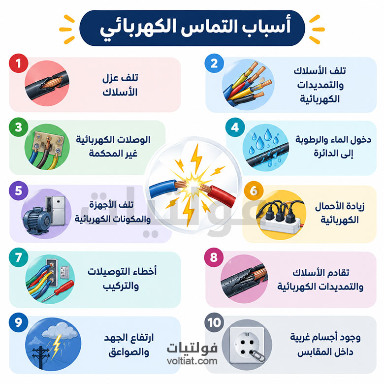 تعرف على أسباب حدوث التماس الكهربائي