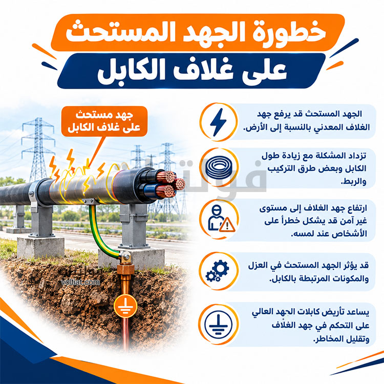 خطورة الجهد المستحث على غلاف الكابل