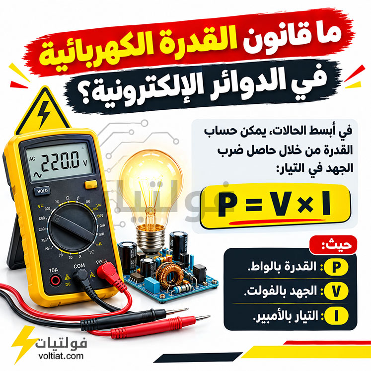 قانون القدرة الكهربائية في الدوائر الإلكترونية