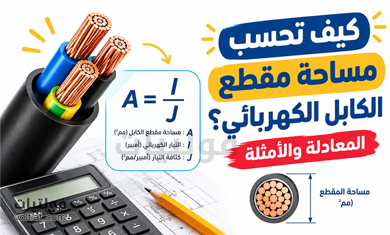كيف تحسب مساحة مقطع الكابل الكهربائي؟