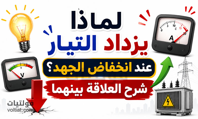 لماذا يزداد التيار عند انخفاض الجهد؟ وما العلاقة بينهما؟