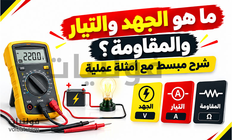 ما هو الجهد والتيار والمقاومة؟