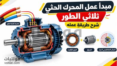مبدأ عمل المحرك الحثي ثلاثي الطور