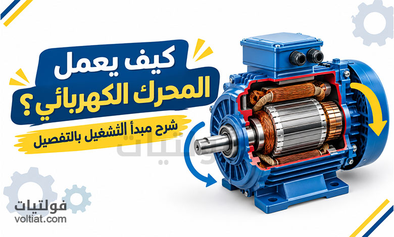 مبدأ عمل المحرك الكهربائي