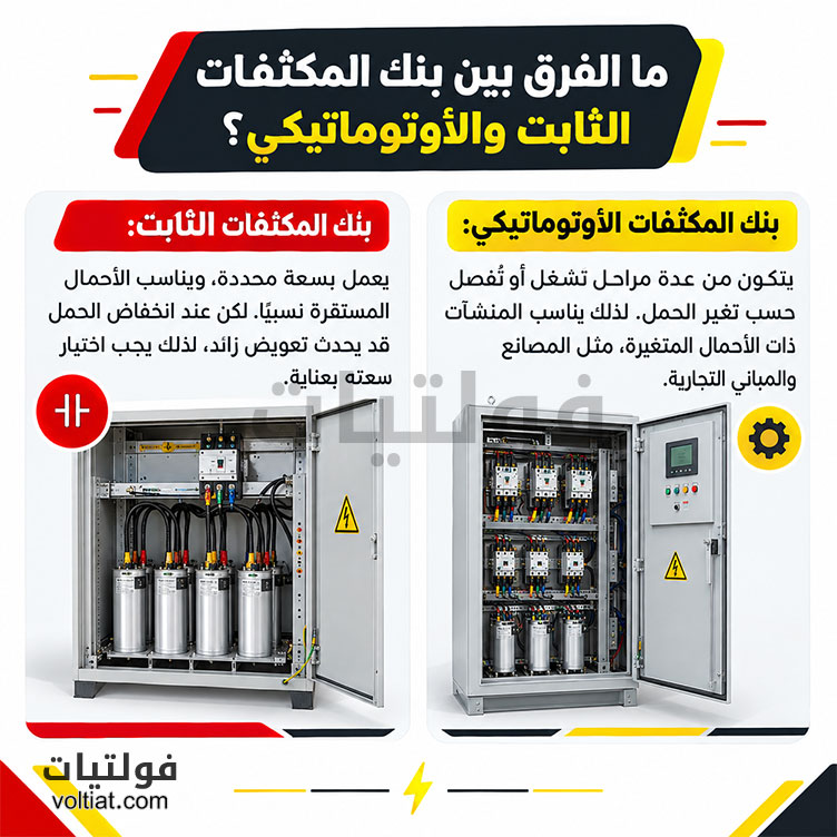 مقارنة بين بنك المكثفات الثابت والأوتوماتيكي