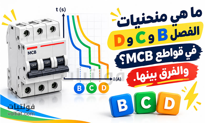 منحنيات الفصل B وC وD في القواطع الكهربائية