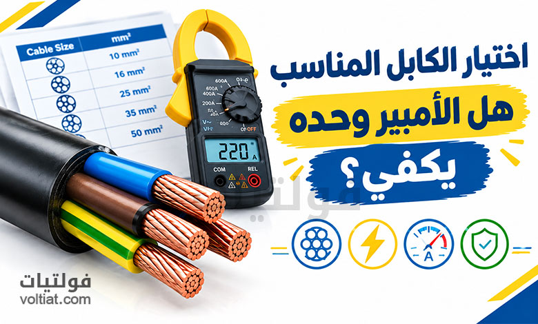 هل يعتمد اختيار الكابل على الأمبير فقط؟ وكيفية اختيار الكابل المناسب؟