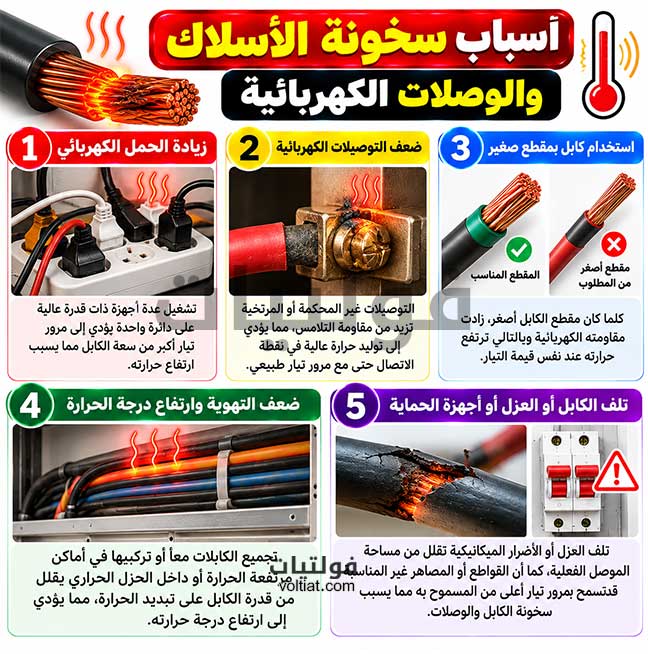 أسباب سخونة الأسلاك والوصلات الكهربائية