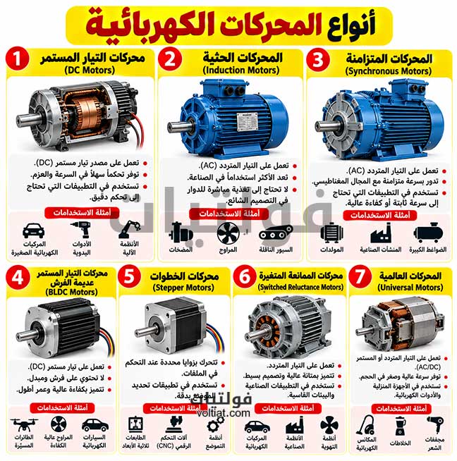 أنواع المحركات الكهربائية