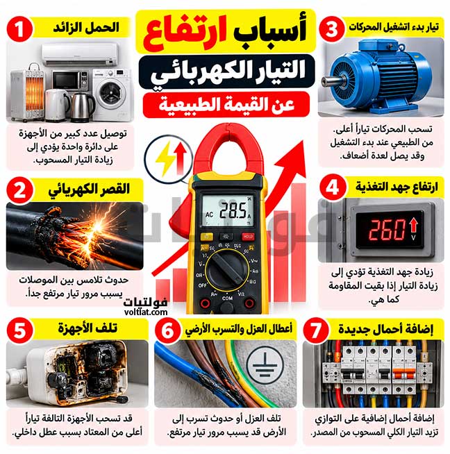 أهم الأسباب التي تدل على ارتفاع الأمبير