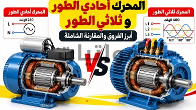 الفرق بين المحرك أحادي الطور وثلاثي الطور
