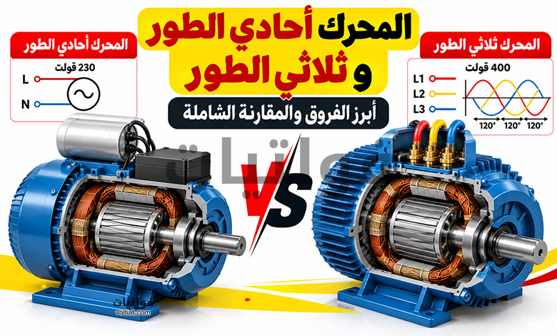 الفرق بين المحرك أحادي الطور وثلاثي الطور
