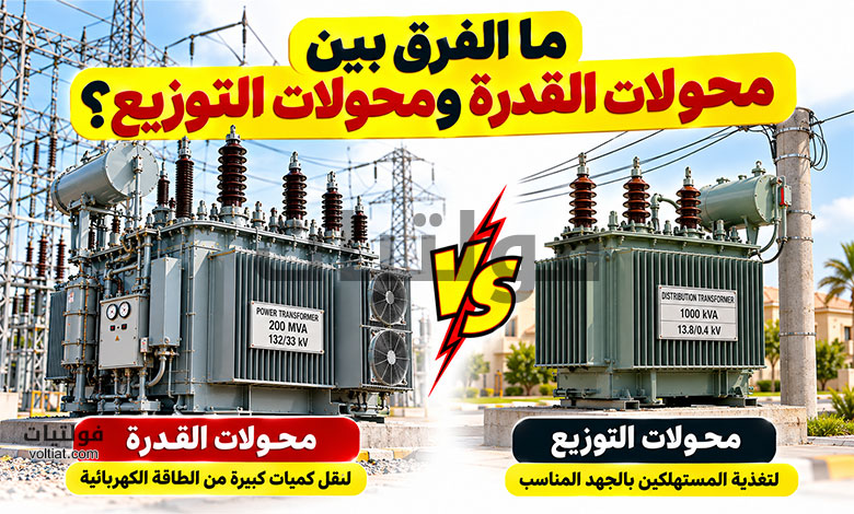 الفرق بين محولات القدرة ومحولات التوزيع