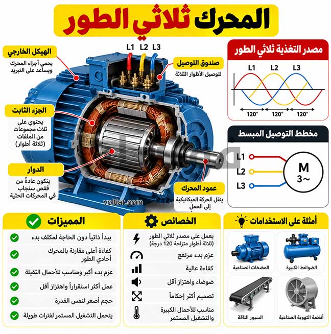 المحرك ثلاثي الطور
