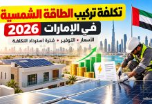 تكلفة تركيب الطاقة الشمسية في الإمارات 2026