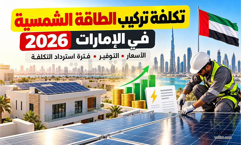 تكلفة تركيب الطاقة الشمسية في الإمارات 2026