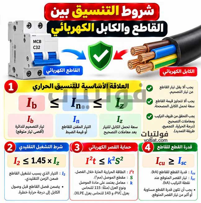 شروط التنسيق بين القاطع والكابل