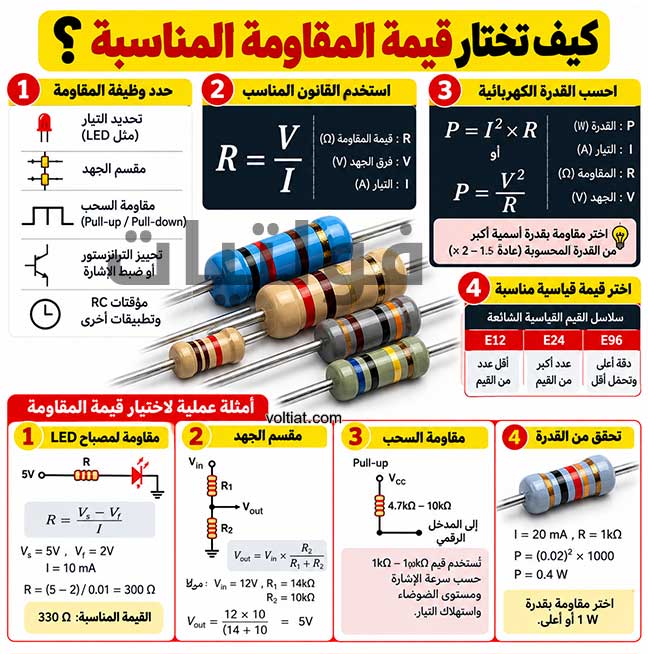 قيمة المقاومة المناسبة